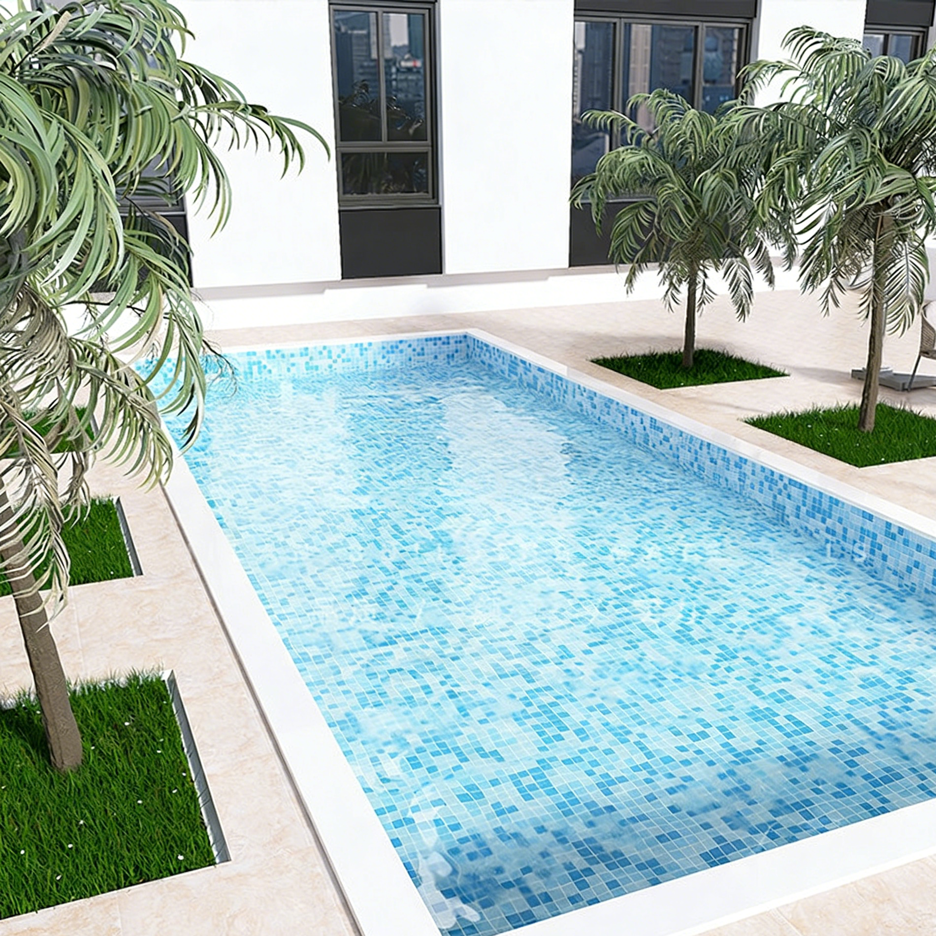 Thick-glazed ceramic mosaic tiles for swimming pools, outdoor use, frost-resistant and anti-slip, suitable for hotel bathrooms, pools, and fish ponds in blue - Tile(Small Stone) / Pool Tiles / Specialized Outdoor Tiles | CHEERFUL Kenya image 3