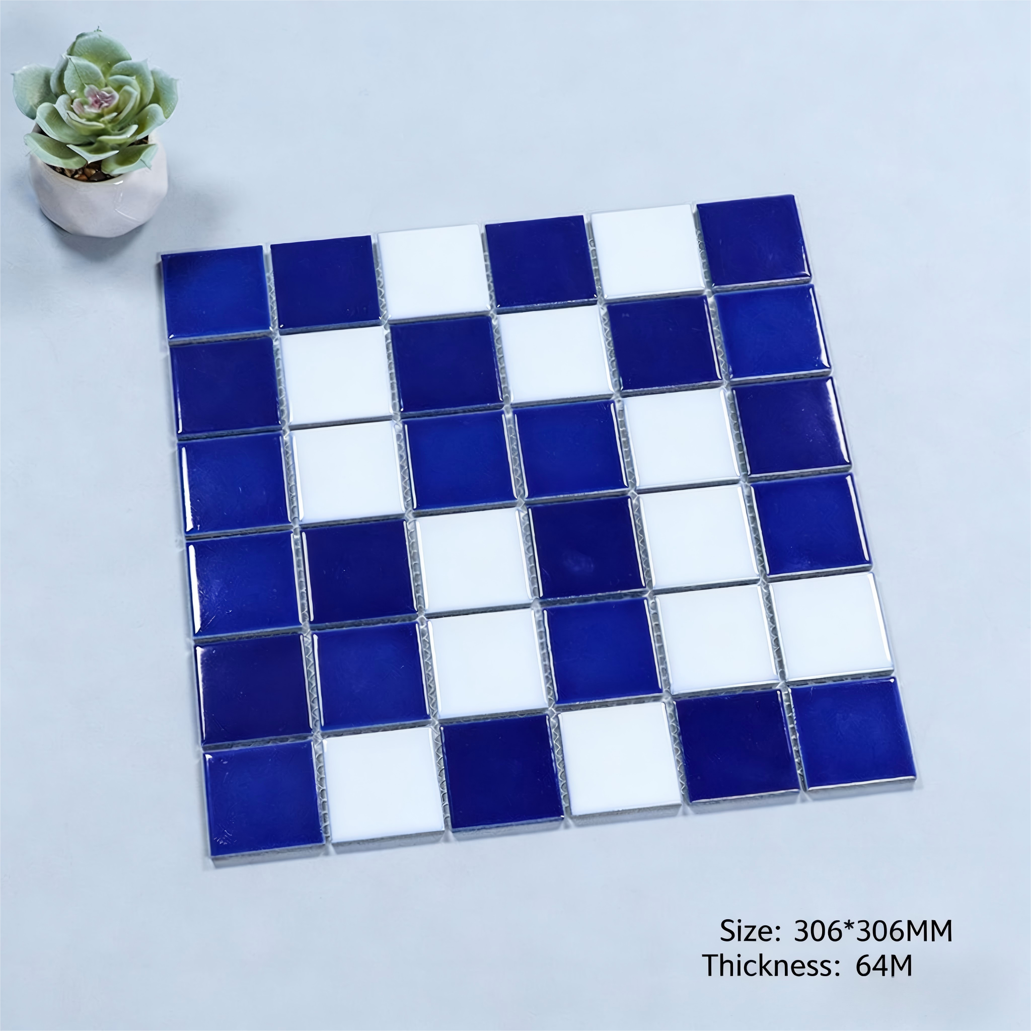 Thick-glazed ceramic mosaic tiles for swimming pools, outdoor use, frost-resistant and anti-slip, suitable for hotel bathrooms, pools, and fish ponds in blue - Tile(Small Stone) / Pool Tiles / Specialized Outdoor Tiles | CHEERFUL Kenya image 5 detail view