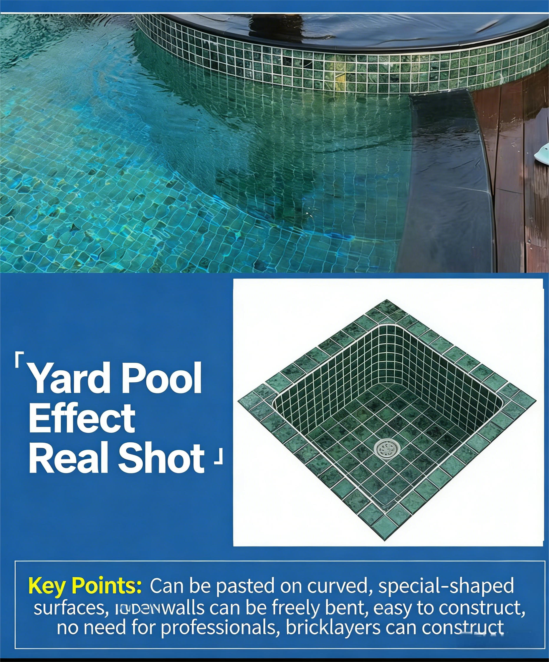 Stone mosaic tiles, small pieces of bathroom, bath pool, swimming pool, large flower green pool, fish pool, marble retro style - Tile(Small Stone) / Pool Tiles / Specialized Outdoor Tiles | CHEERFUL Kenya image 11 detail view