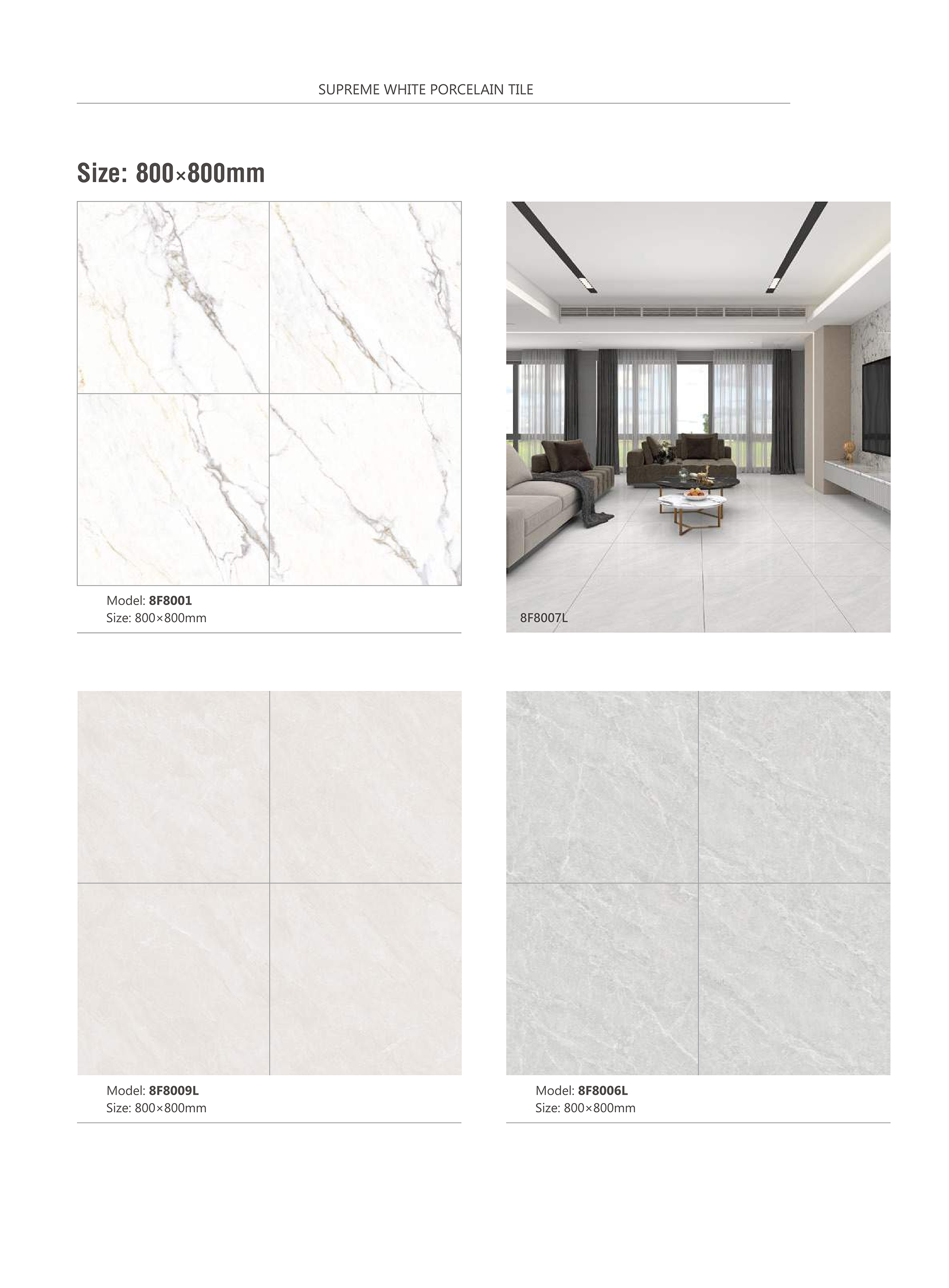 Supreme White Porcelain Tiles Series - Tile(Thick stone) | CHEERFUL Kenya detail view