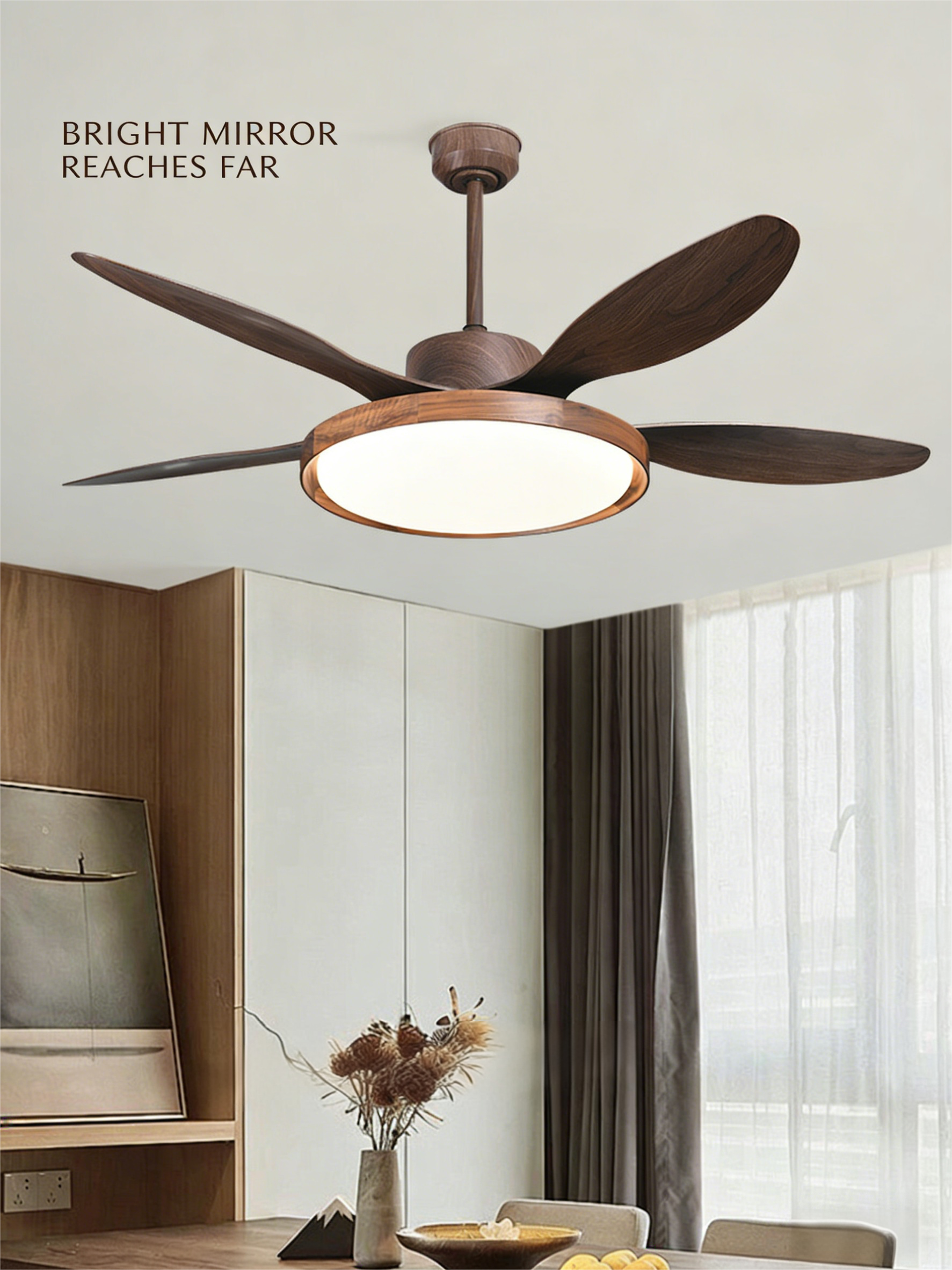 North American black walnut living room ceiling fan light, vintage dining room bedroom high wind ceiling fan with light - Ceiling Fans | CHEERFUL Kenya