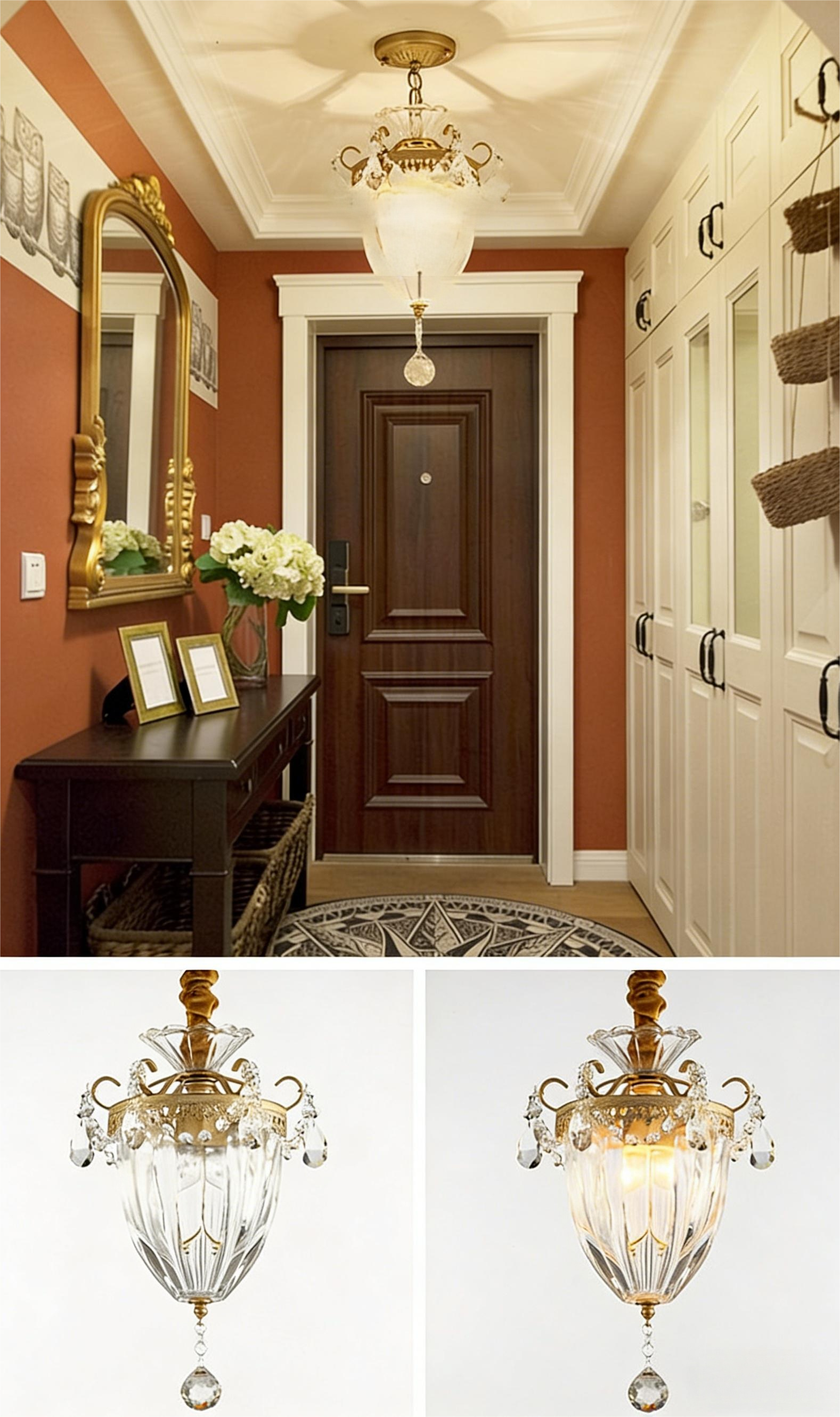 American style pendant lights, balcony hallway entrance lights, European style crystal pendant lights - Lighting Fixtures | CHEERFUL Kenya image 2 detail view