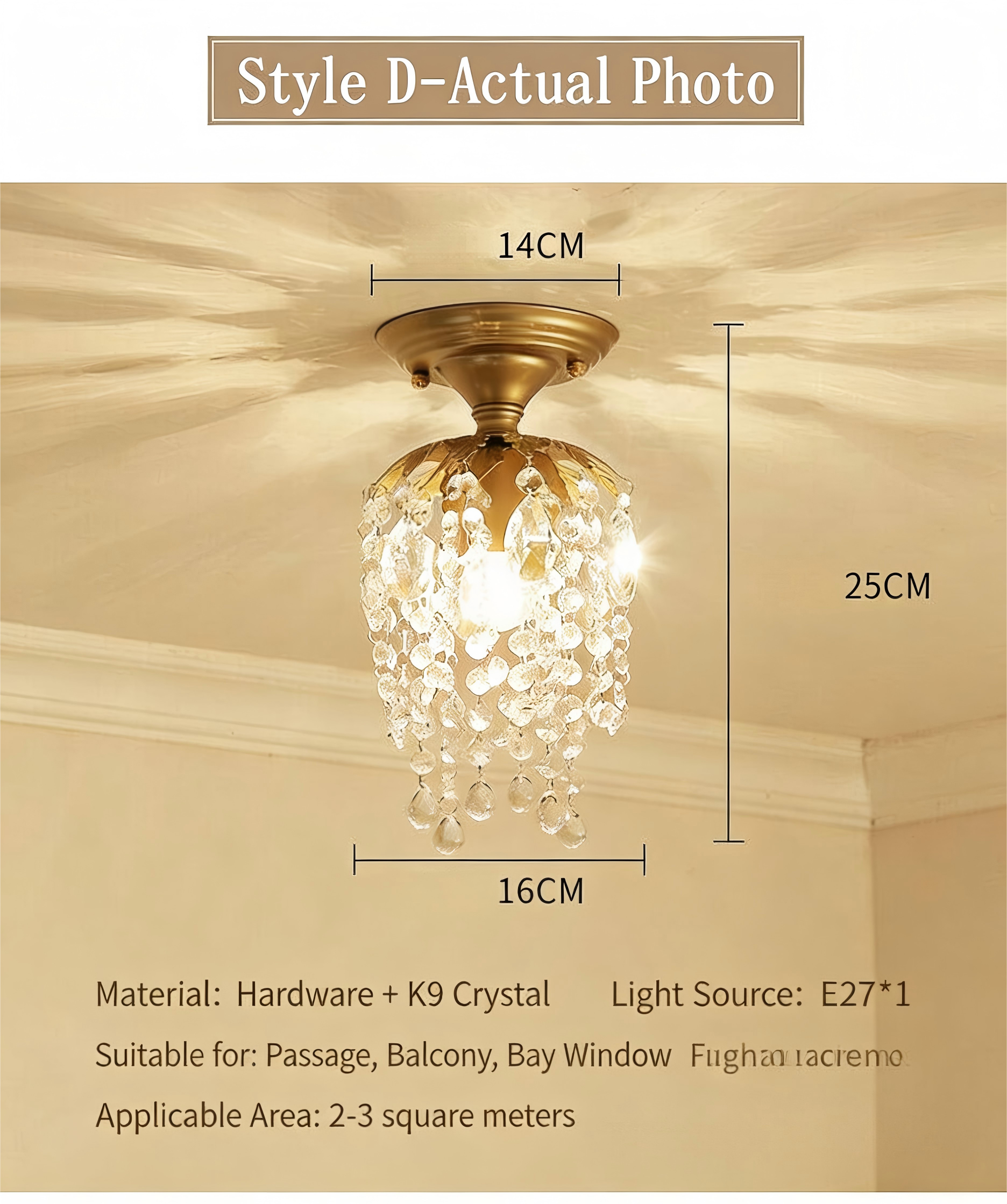 American style pendant lights, balcony hallway entrance lights, European style crystal pendant lights - Lighting Fixtures | CHEERFUL Kenya image 4 detail view