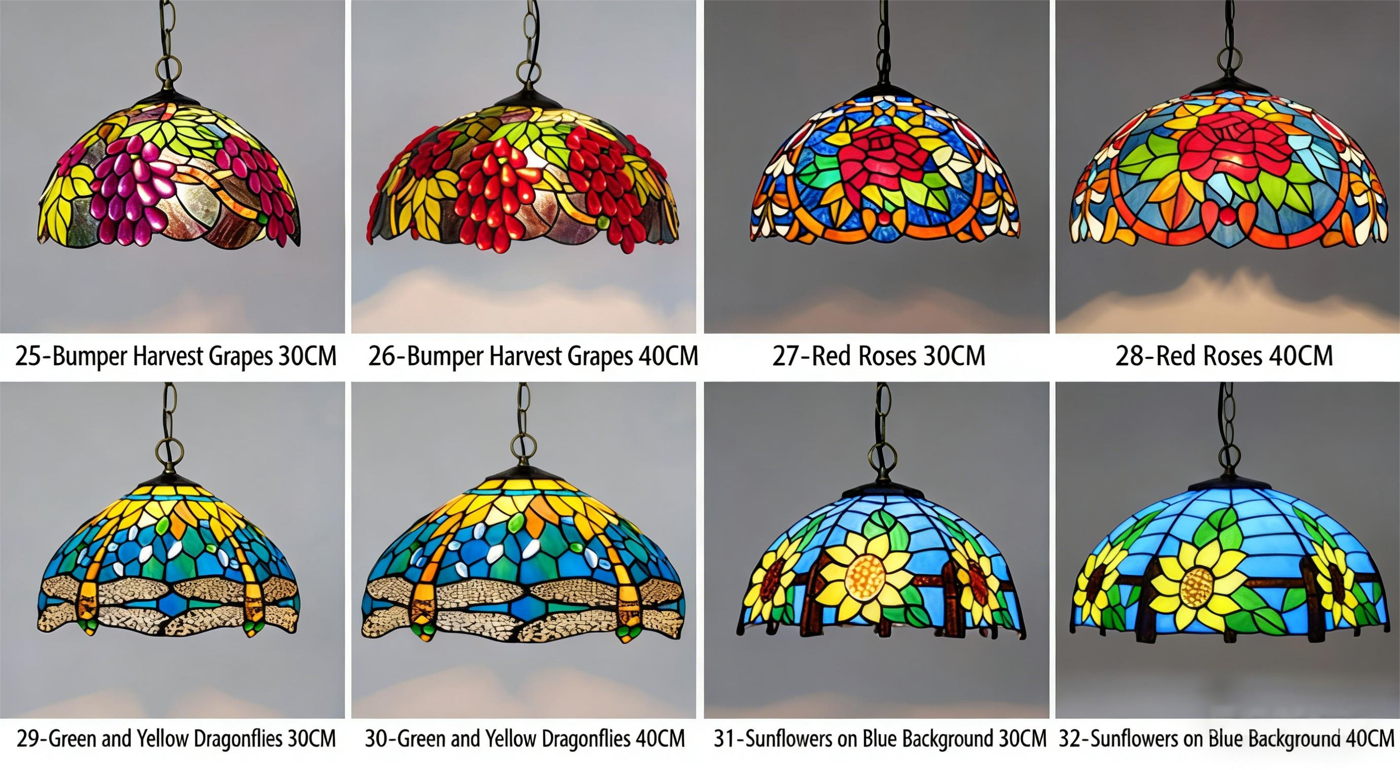 American retro colored glass restaurant light, European bar tea room bedroom balcony corridor glass hanging lamp - Lighting Fixtures | CHEERFUL Kenya image 2 detail view