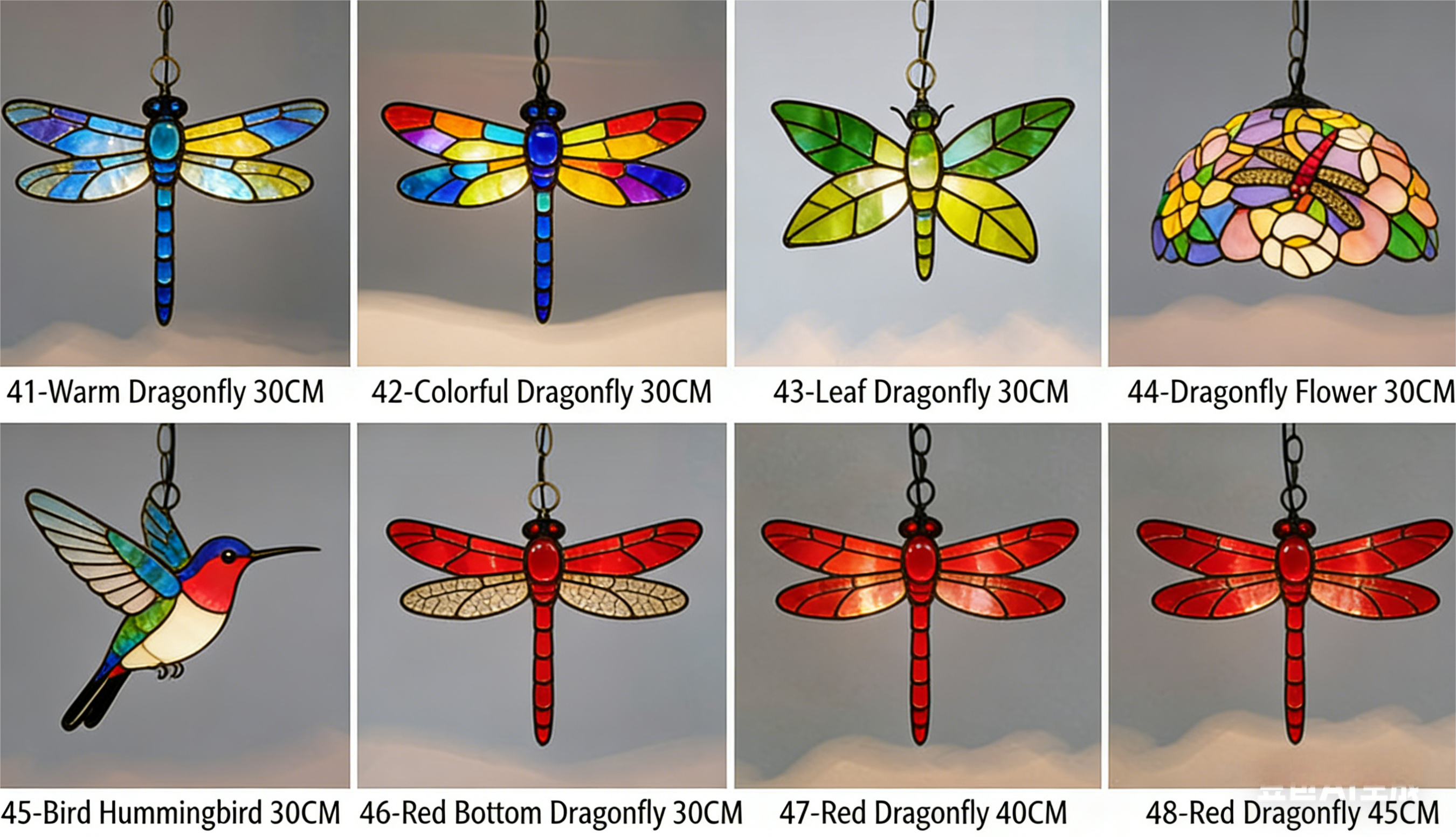 American retro colored glass restaurant light, European bar tea room bedroom balcony corridor glass hanging lamp - Lighting Fixtures | CHEERFUL Kenya image 4 detail view