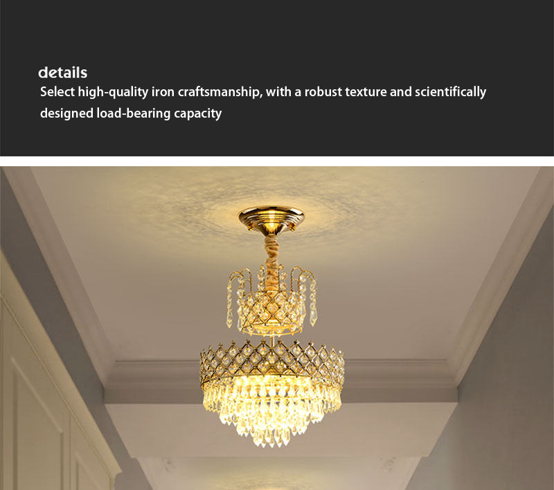 European style luxury crystal chandelier, American style small ceiling light - Lighting Fixtures | CHEERFUL Kenya image 10 detail view