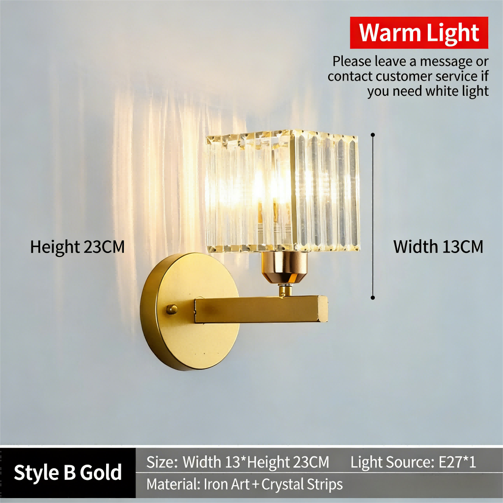 Postmodern minimalist high-end crystal wall lamp, Nordic living room hallway light, bedroom bedside lamp - Lighting Fixtures | CHEERFUL Kenya image 2 detail view