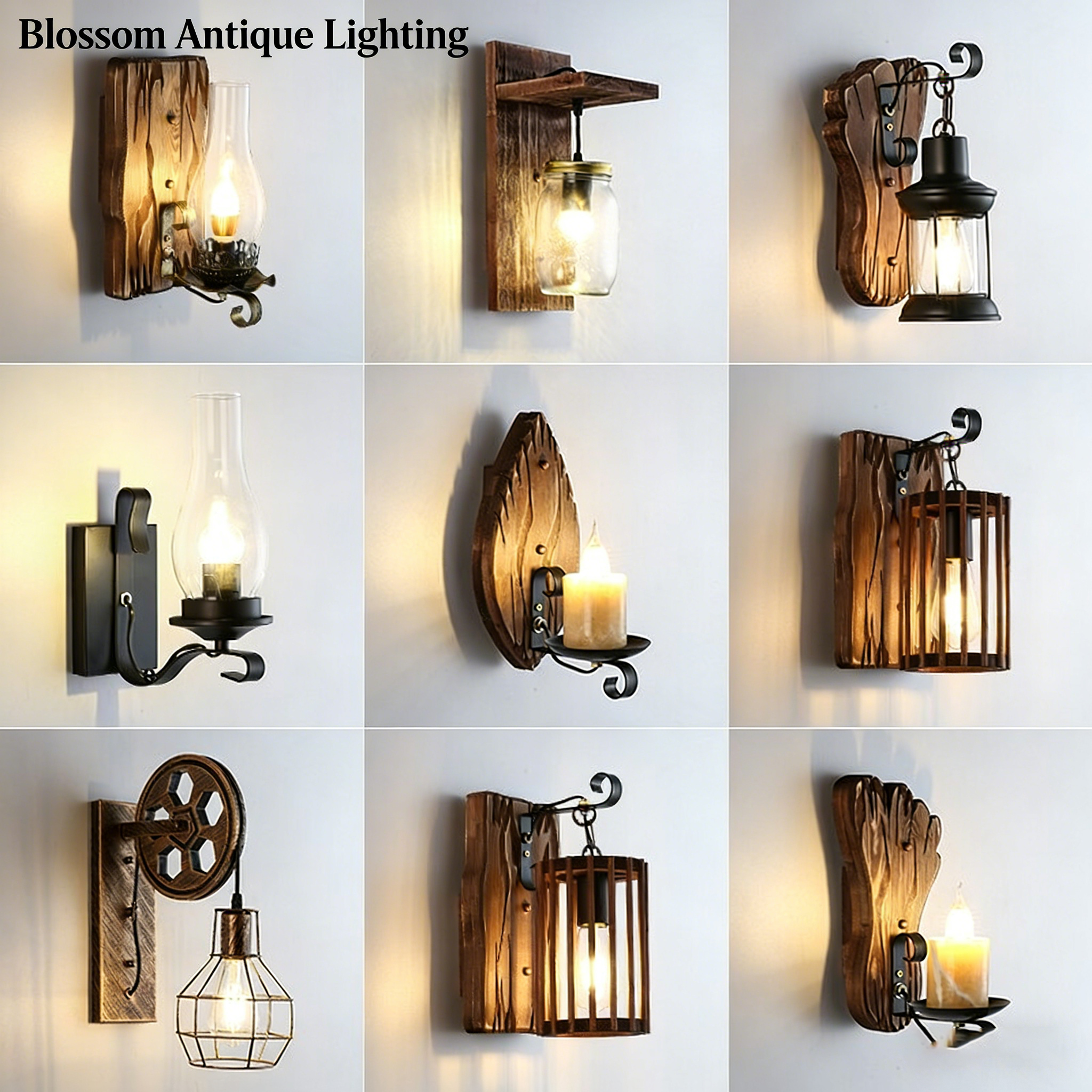 Chinese retro nostalgic boat wooden wall lamp, restaurant creative balcony corridor antique tea room decorative wall lamp - Lighting Fixtures | CHEERFUL Kenya detail view