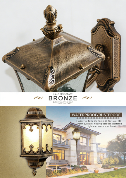Retro outdoor wall lamp waterproof gate fence light balcony light villa column wall lamp courtyard lighting - Lighting Fixtures | CHEERFUL Kenya image 6 detail view