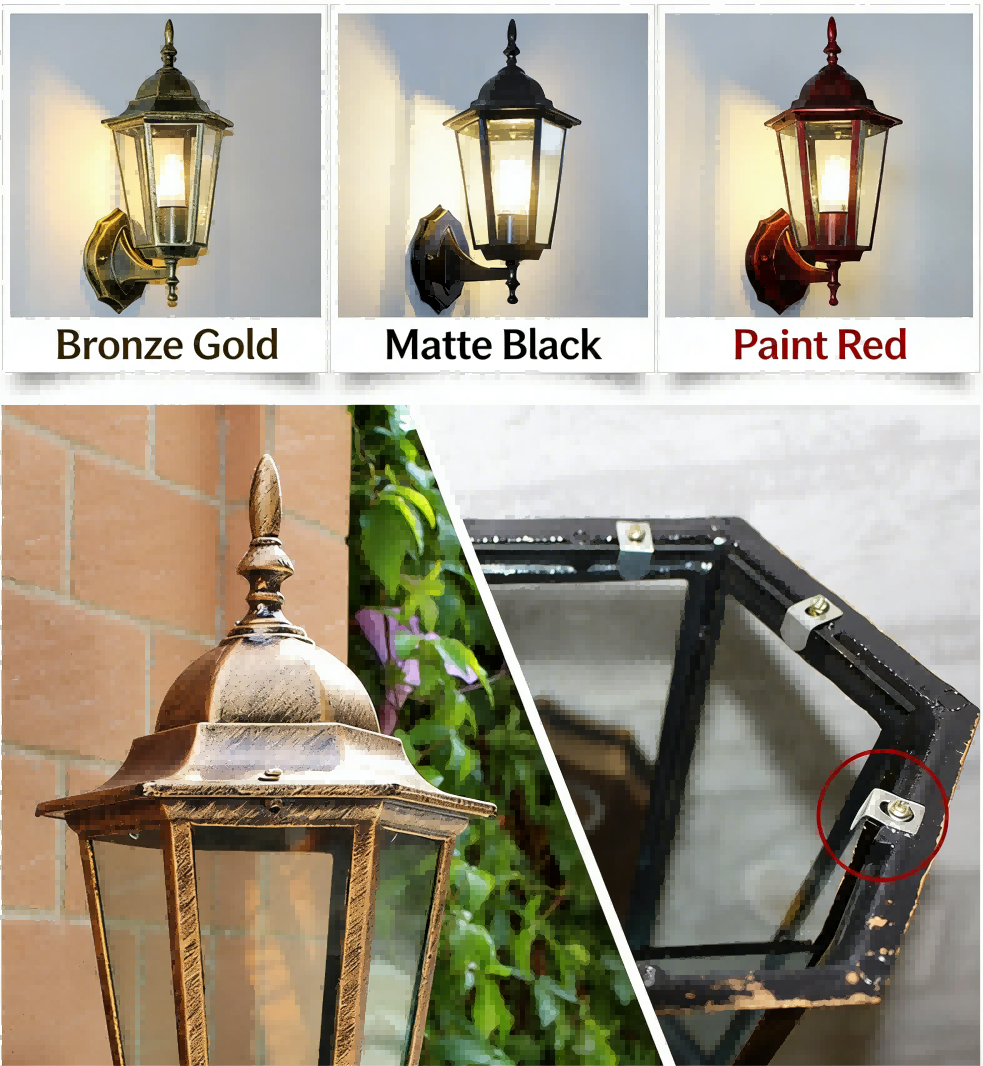 Retro outdoor wall lamp waterproof gate fence light balcony light villa column wall lamp courtyard lighting - Lighting Fixtures | CHEERFUL Kenya image 9 detail view