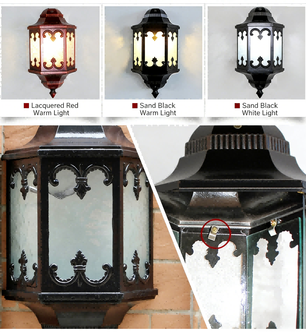 Retro outdoor wall lamp waterproof gate fence light balcony light villa column wall lamp courtyard lighting - Lighting Fixtures | CHEERFUL Kenya image 10 detail view