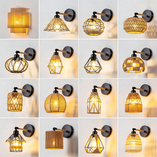 Industrial style wall lamp, creative restaurant, living room, corridor, balcony, bedroom, study iron rope wall lamp - Lighting Fixtures | CHEERFUL Kenya image 2