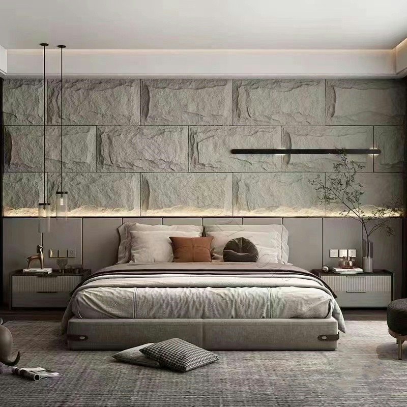 PU stone skin background wall, mushroom stone large board lightweight PU imitation cultural stone exterior wall brick, natural antique brick ultra-thin wall panel - PU Stone | CHEERFUL Kenya image 3