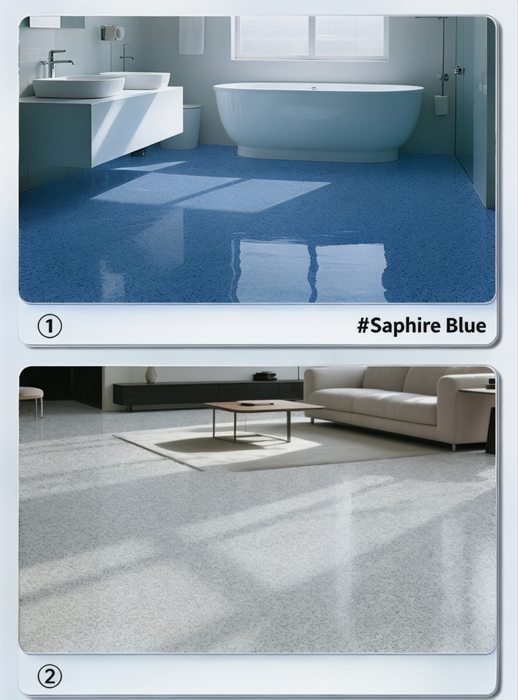 Epoxy colored sand self-leveling cement floor paint, anti-slip and wear-resistant resin paint imitating marble tiles - Panels / Coating | CHEERFUL Kenya image 3