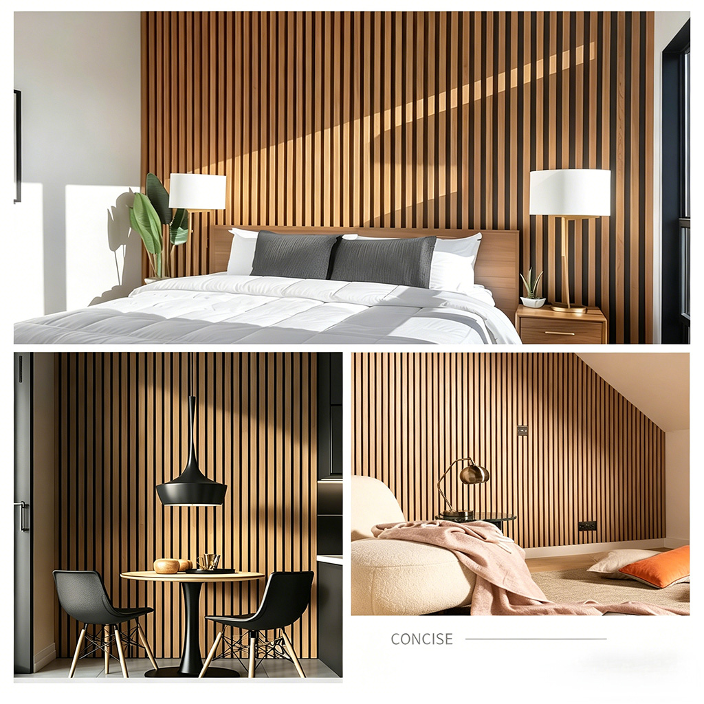 Solid wood grating board, wooden grating wall panel, TV background wall decoration, concave convex isolation small Great Wall board grid - Panels / Coating | CHEERFUL Kenya