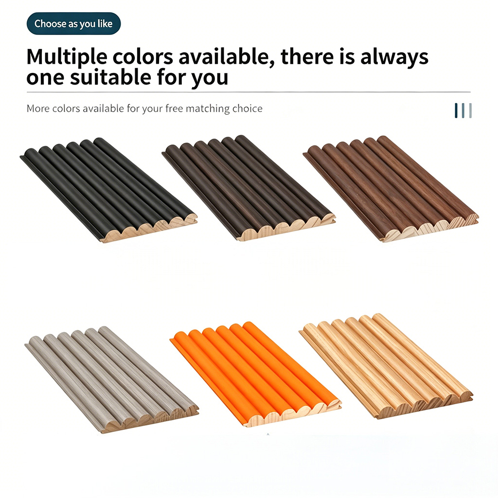 Solid wood grating board, wooden grating wall panel, TV background wall decoration, concave convex isolation small Great Wall board grid - Panels / Coating | CHEERFUL Kenya image 2