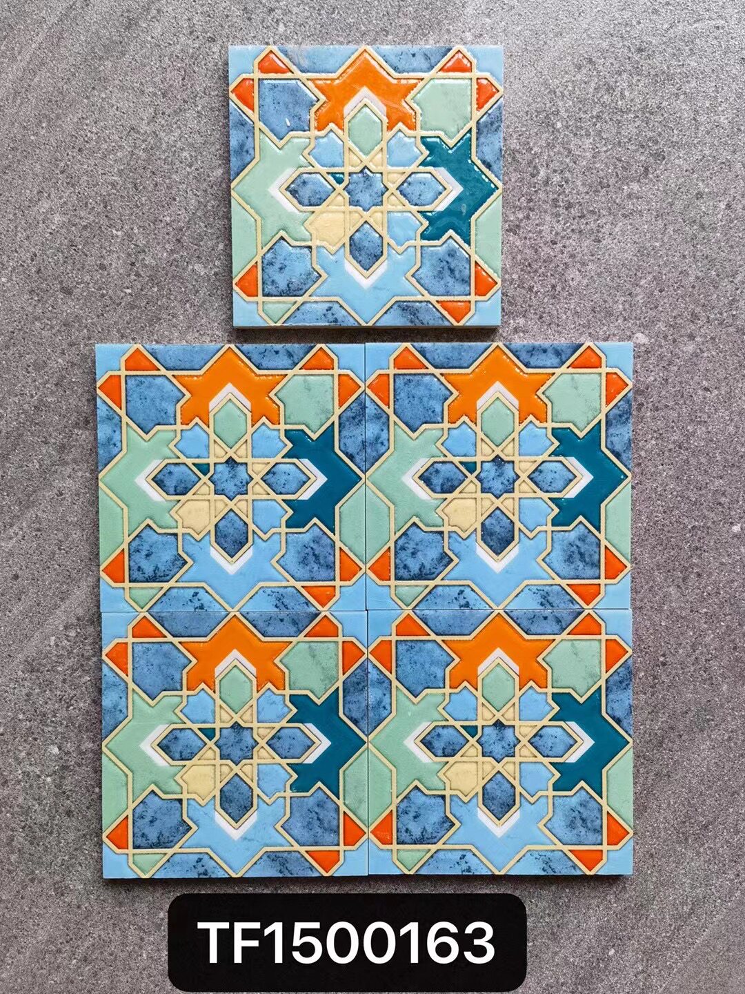 Nordic retro glazed glossy surface art small flower brick 150x150mm - Tile(Small Stone) | CHEERFUL Kenya image 11 detail view