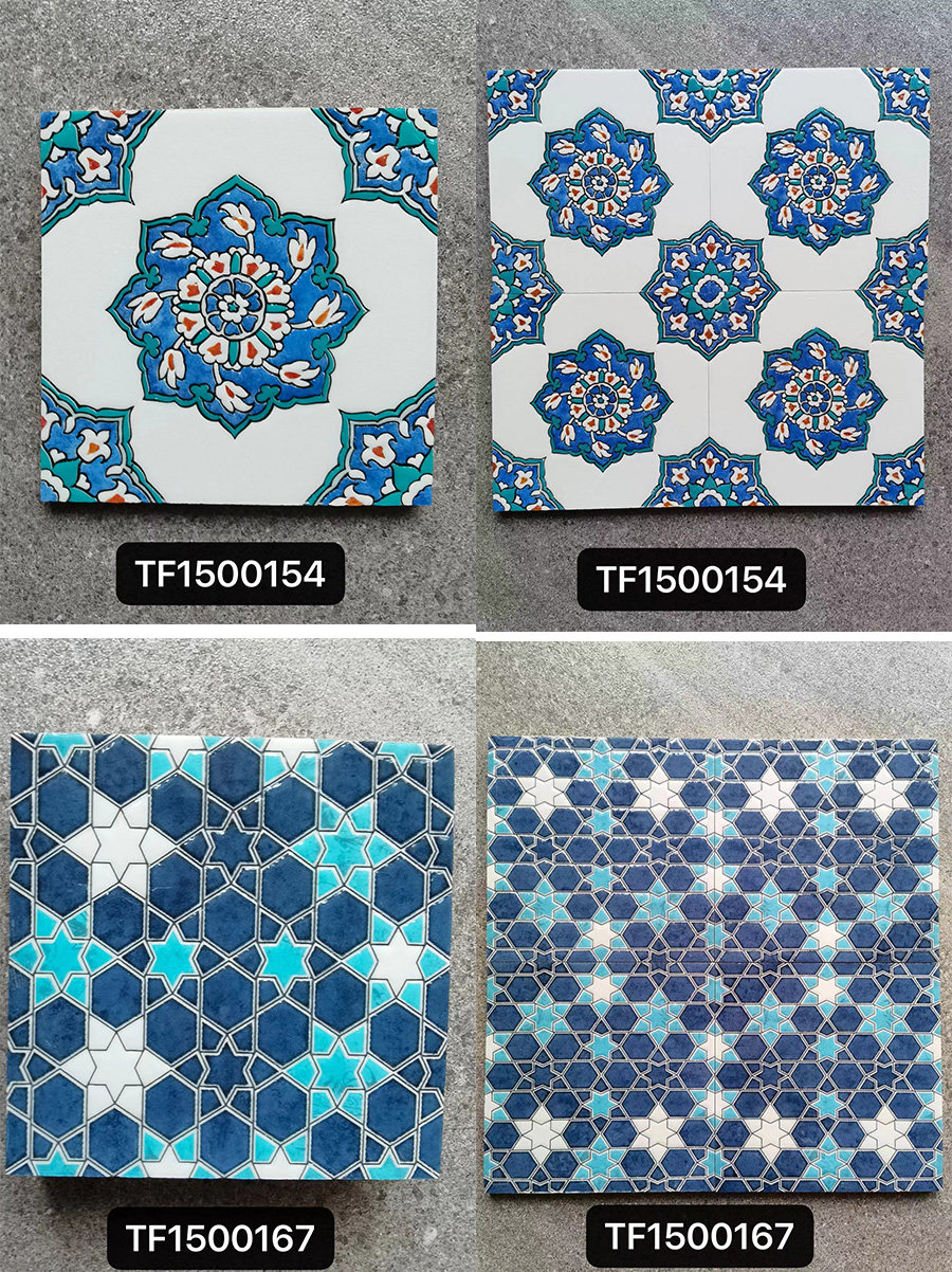 Nordic retro glazed glossy surface art small flower brick 150x150mm - Tile(Small Stone) | CHEERFUL Kenya image 27 detail view