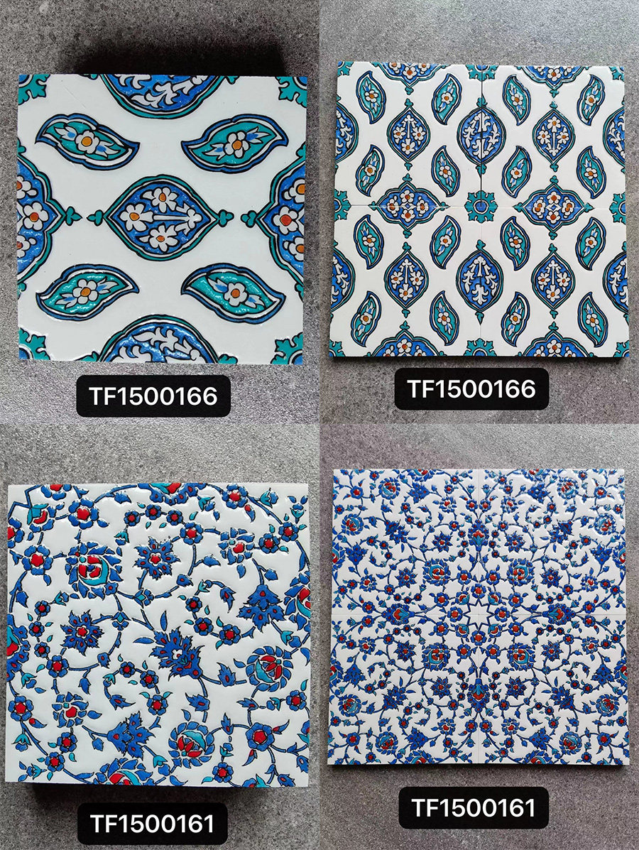 Nordic retro glazed glossy surface art small flower brick 150x150mm - Tile(Small Stone) | CHEERFUL Kenya image 30 detail view