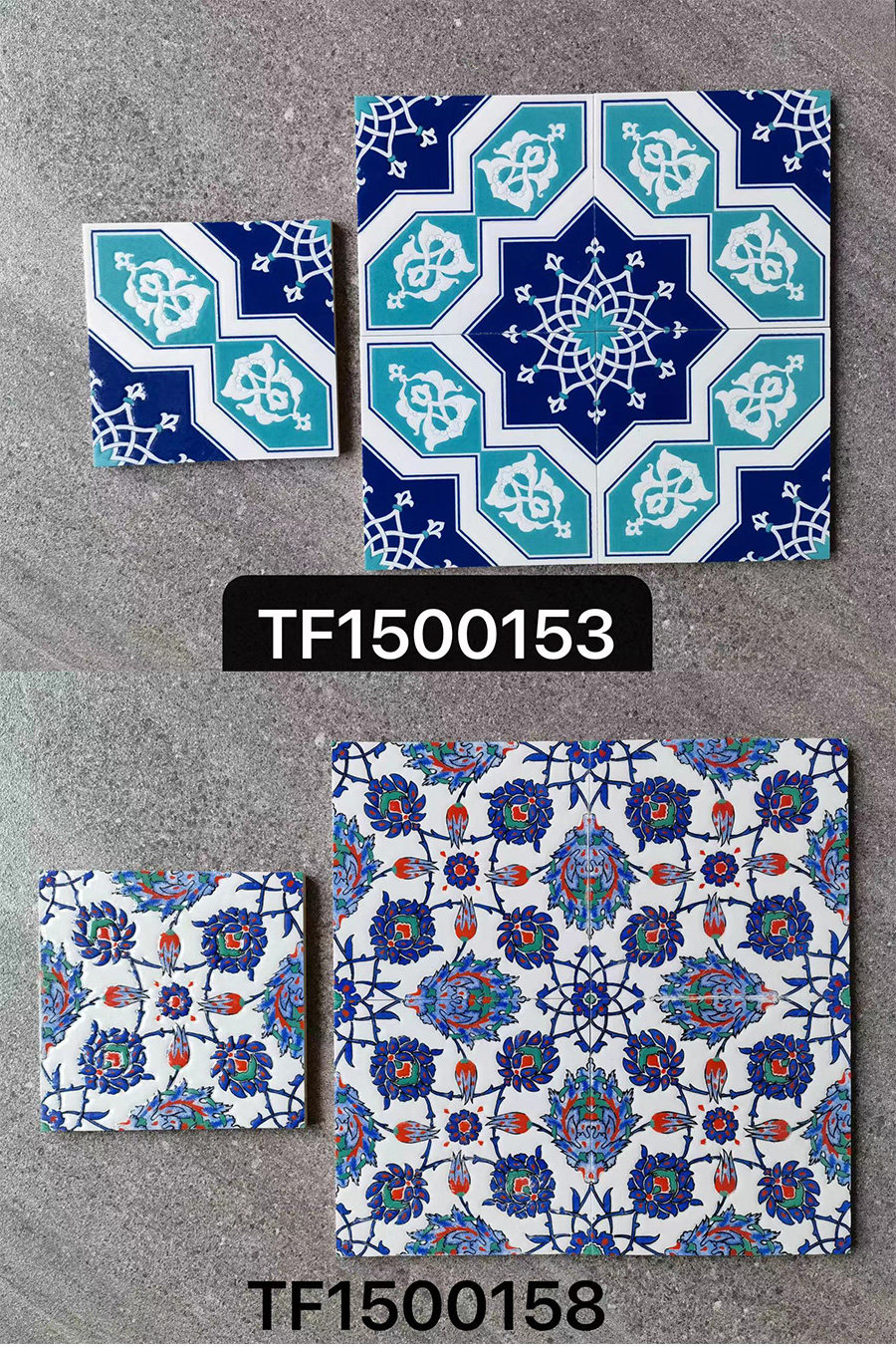 Nordic retro glazed glossy surface art small flower brick 150x150mm - Tile(Small Stone) | CHEERFUL Kenya image 32 detail view
