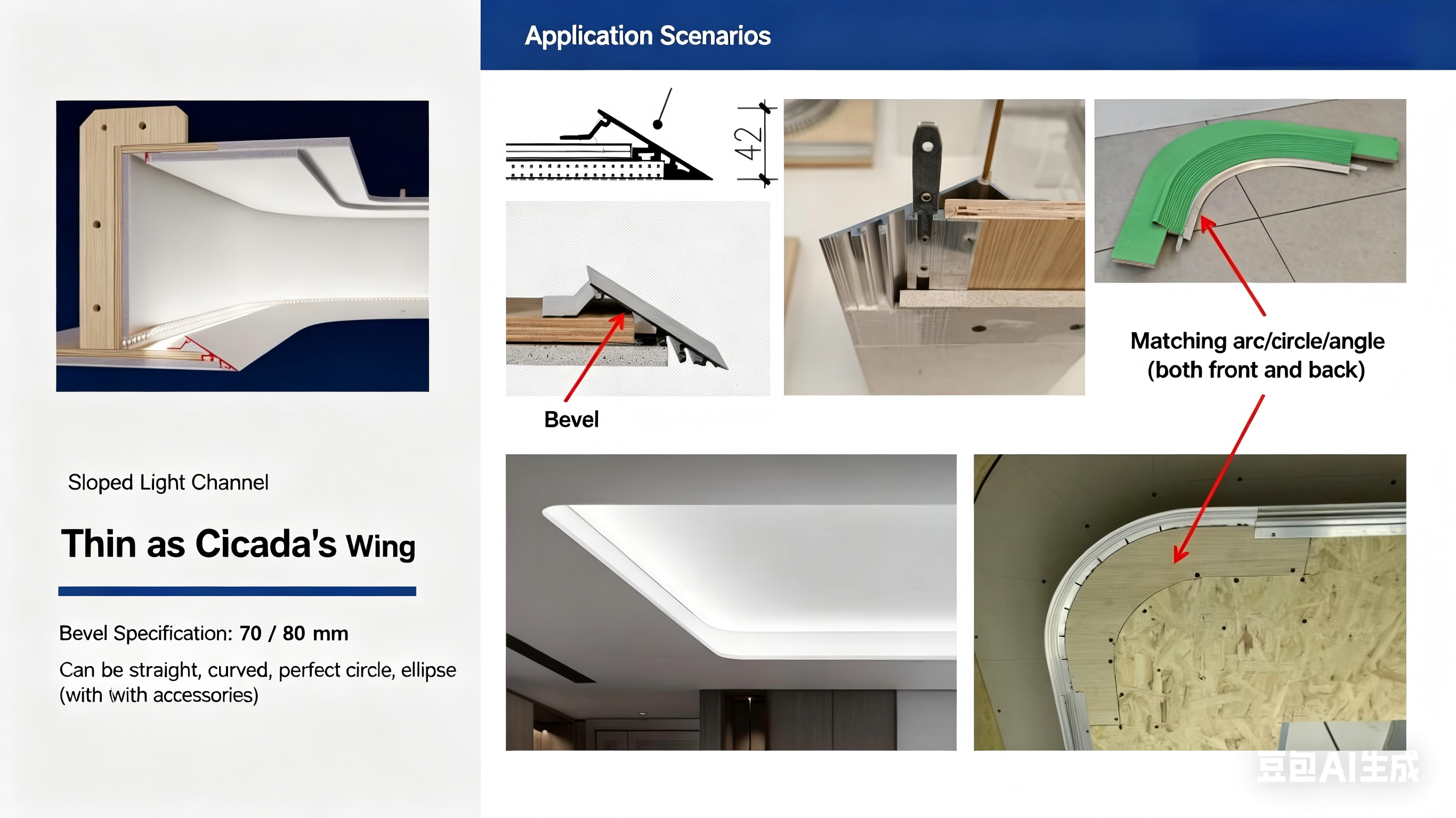 Aluminum profiles and assembly components for gypsum board ceiling, module assembly - Technical Innovative Products | CHEERFUL Kenya image 11 detail view