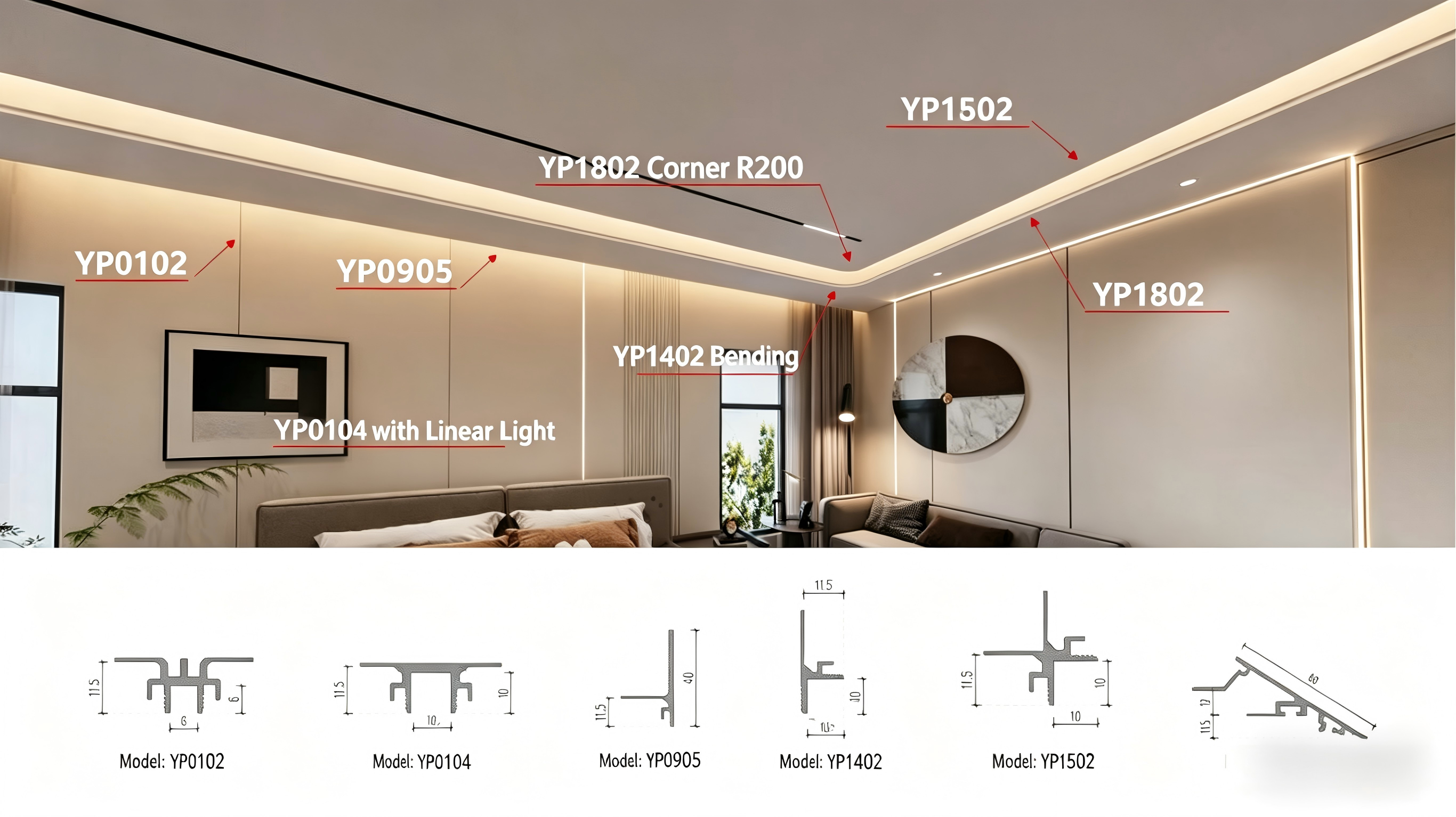 Aluminum profiles and assembly components for gypsum board ceiling, module assembly - Technical Innovative Products | CHEERFUL Kenya image 18 detail view