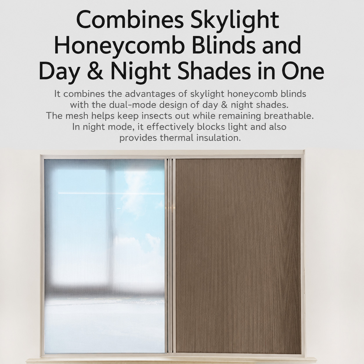 Day and night honeycomb push-pull invisible sunshade blind - Door/Window | CHEERFUL Kenya image 5